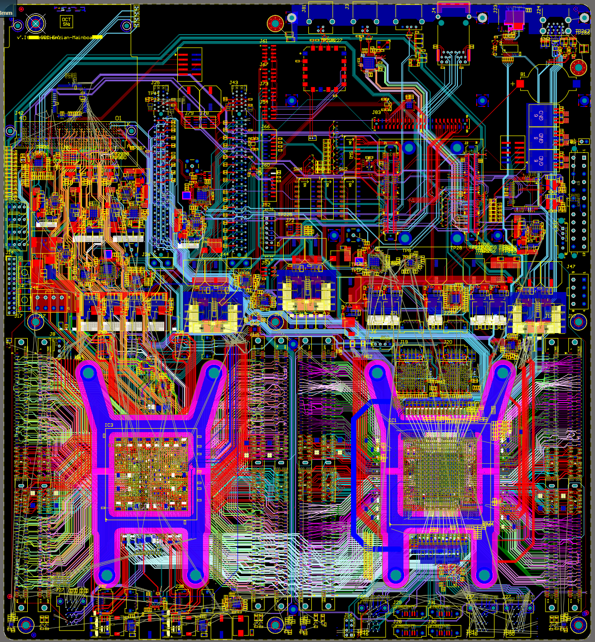 Work in progress physical layout of the Enzian v3 PCB.
