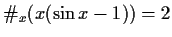 $\char93 _x( x (\sin x - 1) ) = 2$