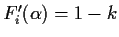 $F_i'(\alpha) = 1-k$