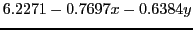 $\displaystyle 6.2271 - 0.7697x -0.6384y$