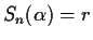 $S_n(\alpha)=r$