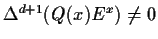 $\Delta^{d+1}(Q(x)E^x) \neq 0$