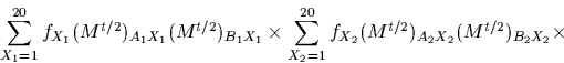 \begin{displaymath}D[A_1,B_1] = 10 \log_{10} ( \frac{(M^t)_{B_1A_1}}{f_{B_1}} ) \end{displaymath}