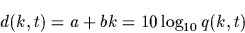 \begin{displaymath}\frac{\sum_{k=1}^{\infty} kq(k,t)}{\sum_{k=1}^{\infty} q(k,t)} =
\frac{1}{1-10^{b/10}} \end{displaymath}