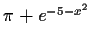 $\pi+e^{-5-x^2}$